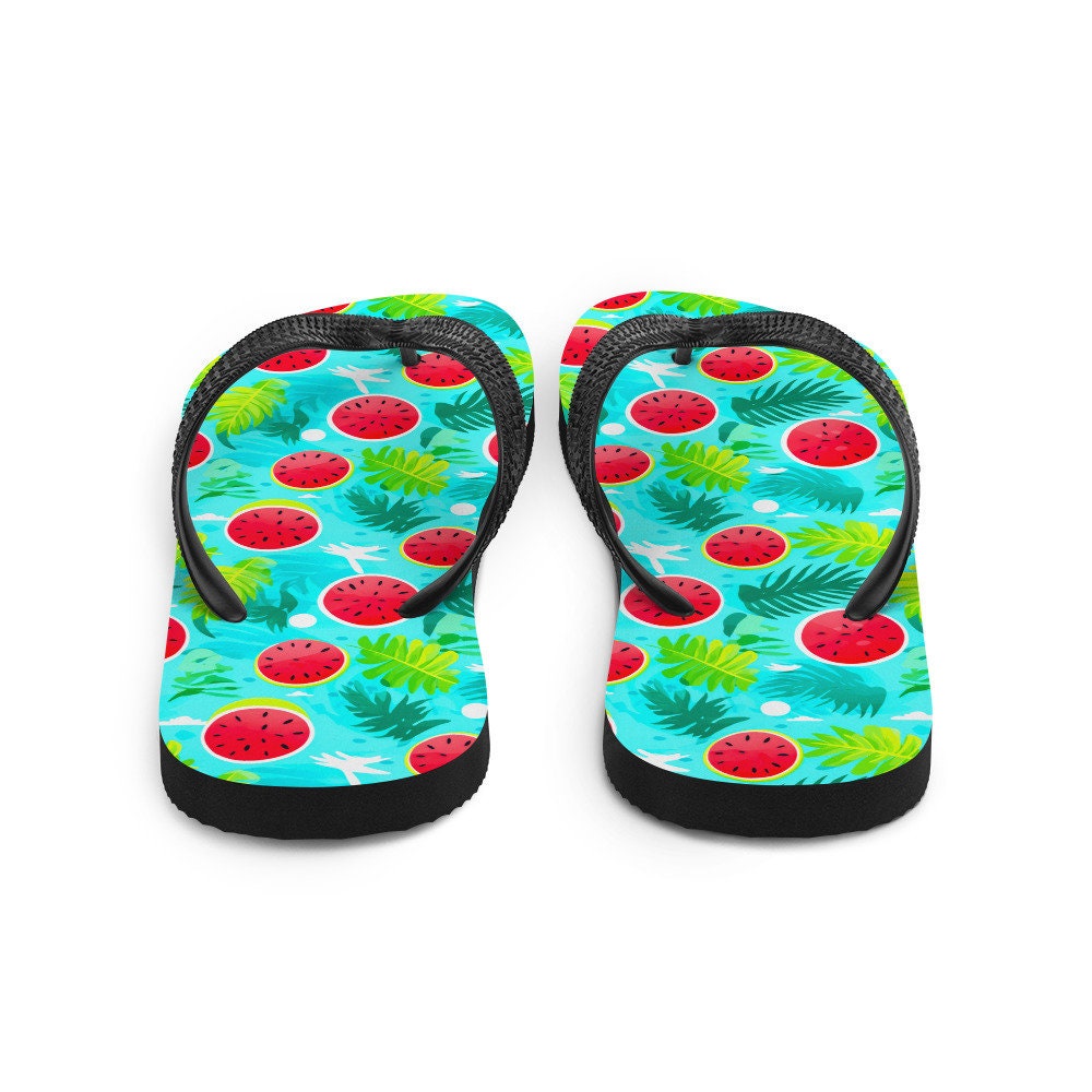 Emerald  Blossoms - Watermelon Vibes Flip Flops