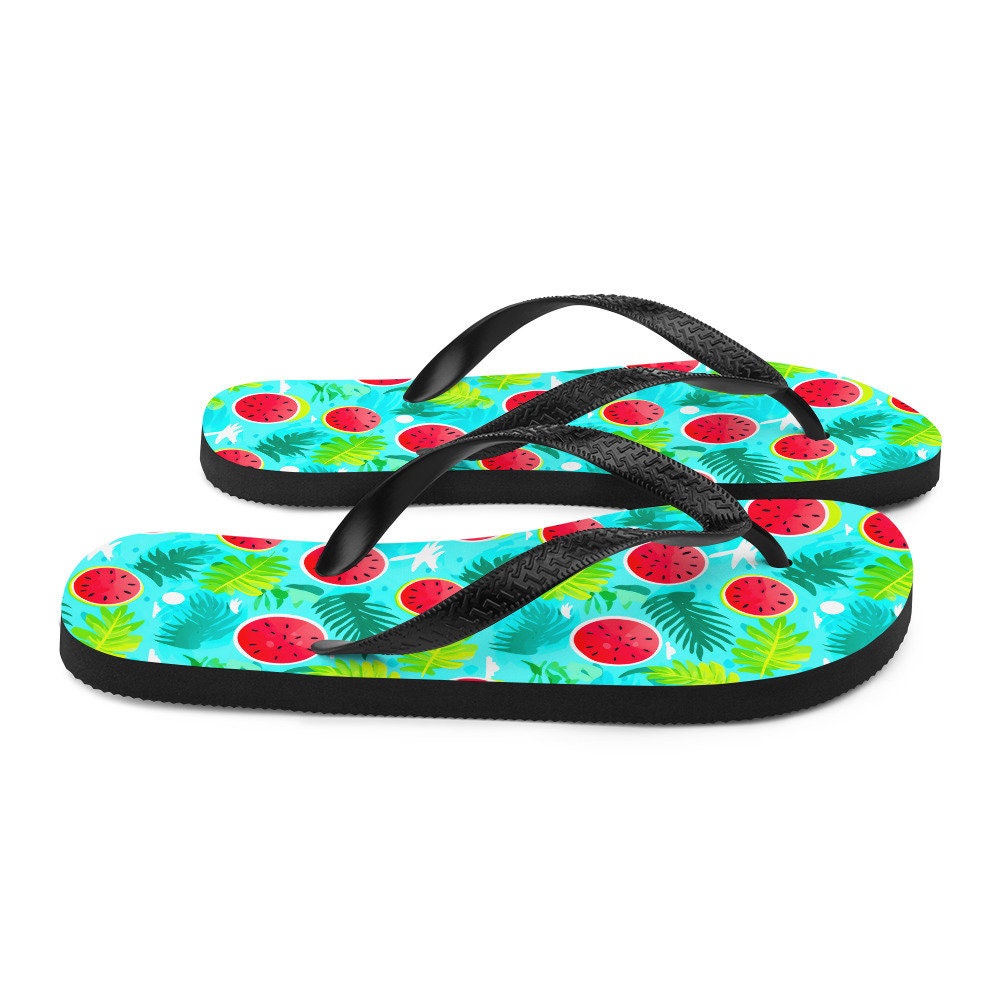 Emerald  Blossoms - Watermelon Vibes Flip Flops