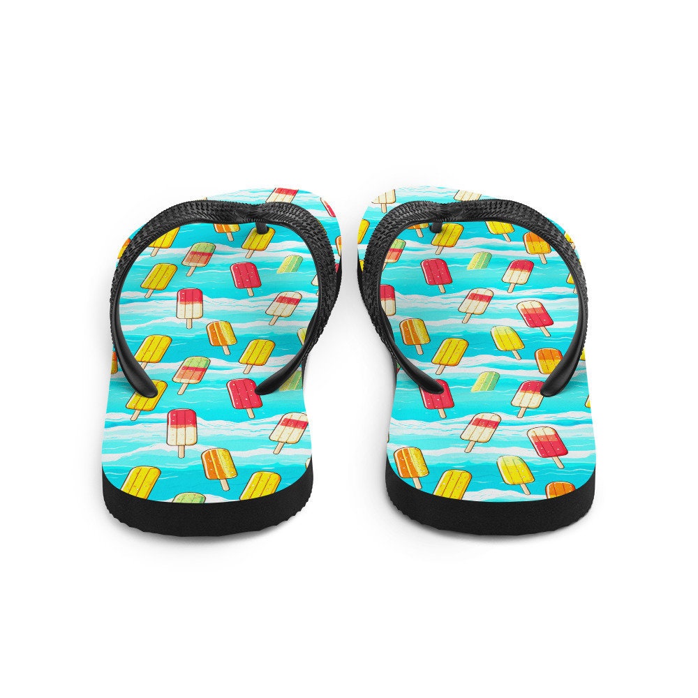 Emerald  Blossoms - Surfboard Popsicle Flip Flops