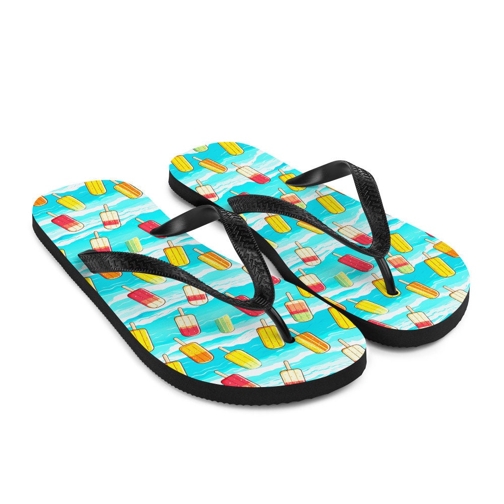 Emerald  Blossoms - Surfboard Popsicle Flip Flops