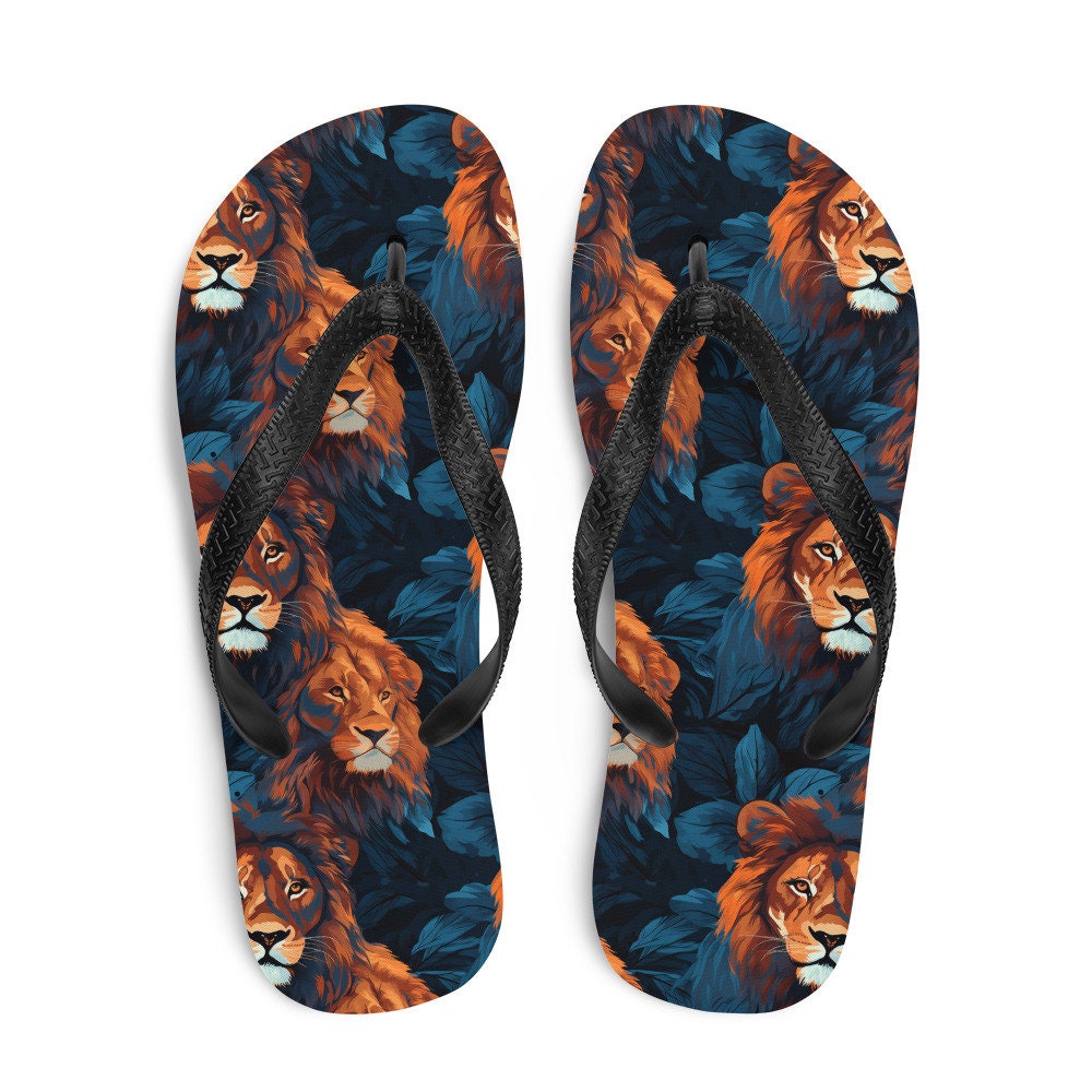 Emerald  Blossoms - Dual Lion Flip Flops