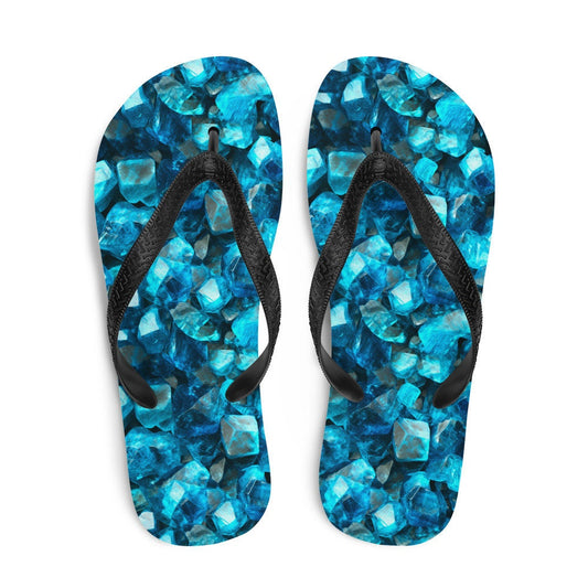 Emerald  Blossoms - Serene Blue Apatite Summer Flip Flops