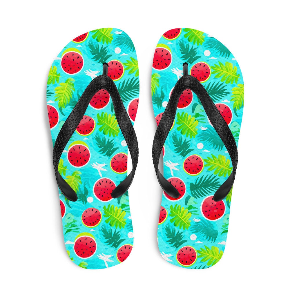 Emerald  Blossoms - Watermelon Vibes Flip Flops