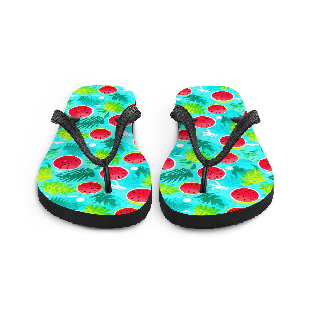 Emerald  Blossoms - Watermelon Vibes Flip Flops