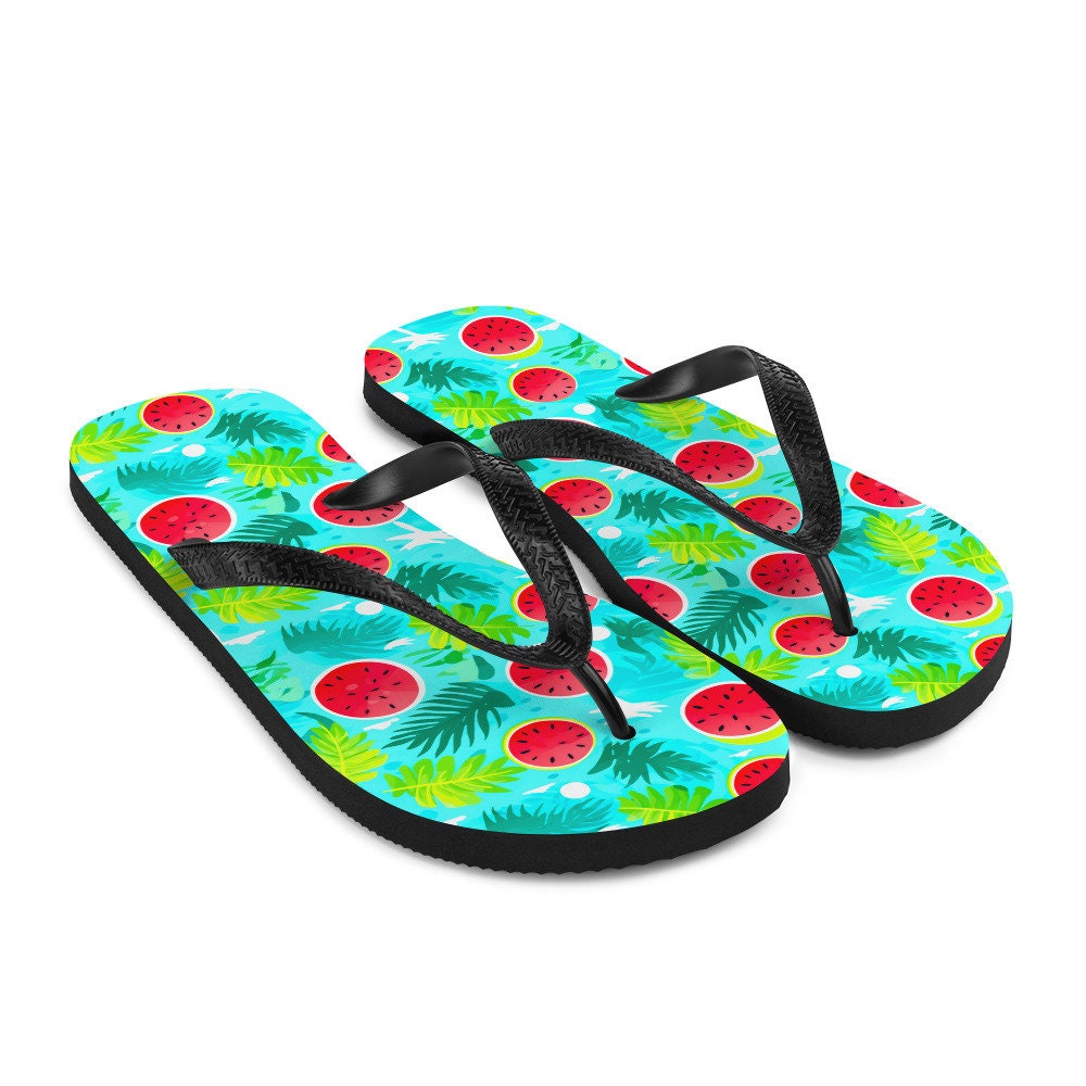 Emerald  Blossoms - Watermelon Vibes Flip Flops