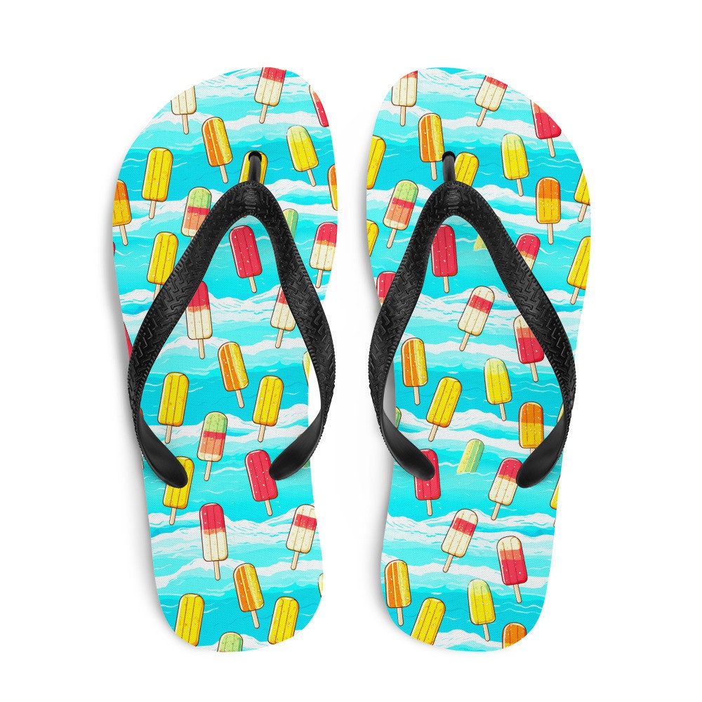 Emerald  Blossoms - Surfboard Popsicle Flip Flops