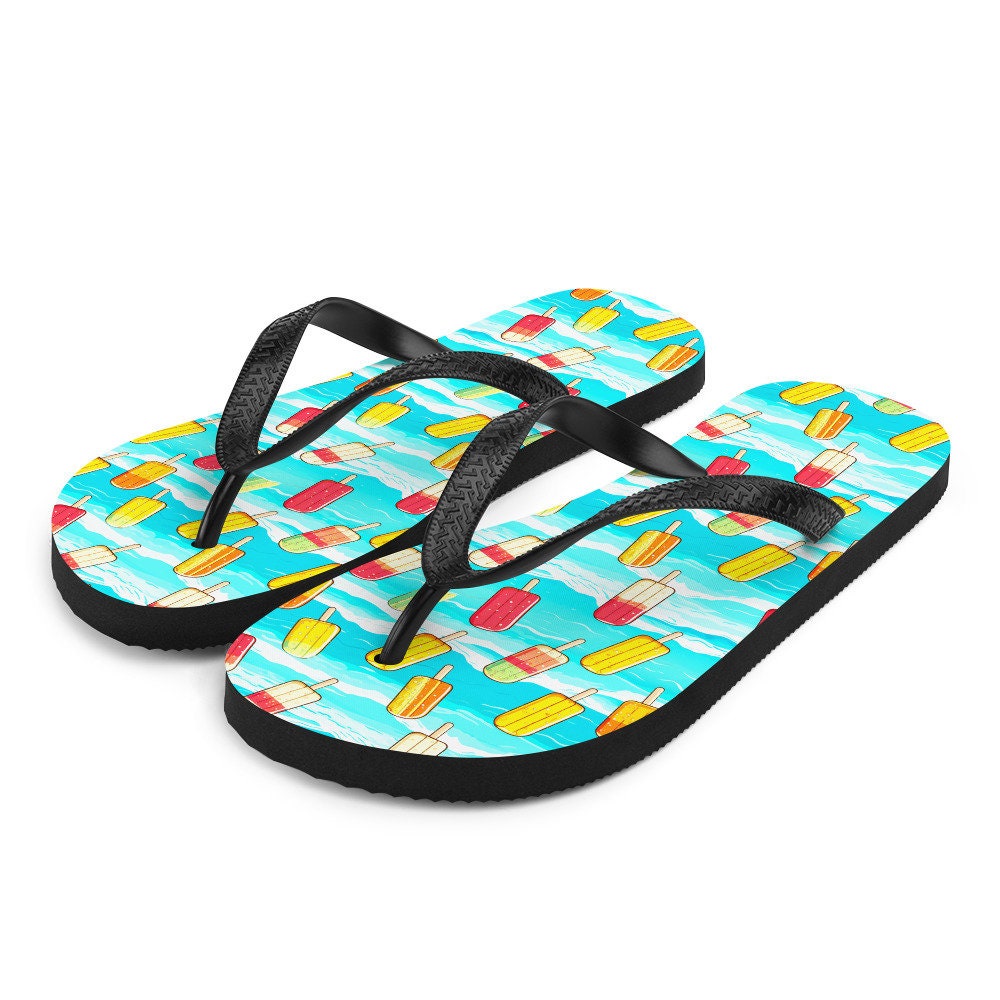 Emerald  Blossoms - Surfboard Popsicle Flip Flops