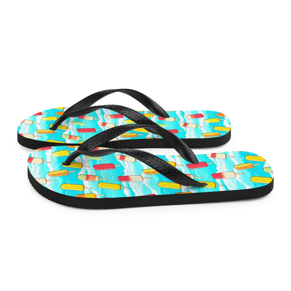 Emerald  Blossoms - Surfboard Popsicle Flip Flops