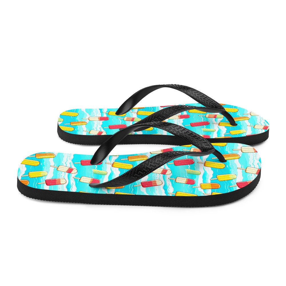 Emerald  Blossoms - Surfboard Popsicle Flip Flops