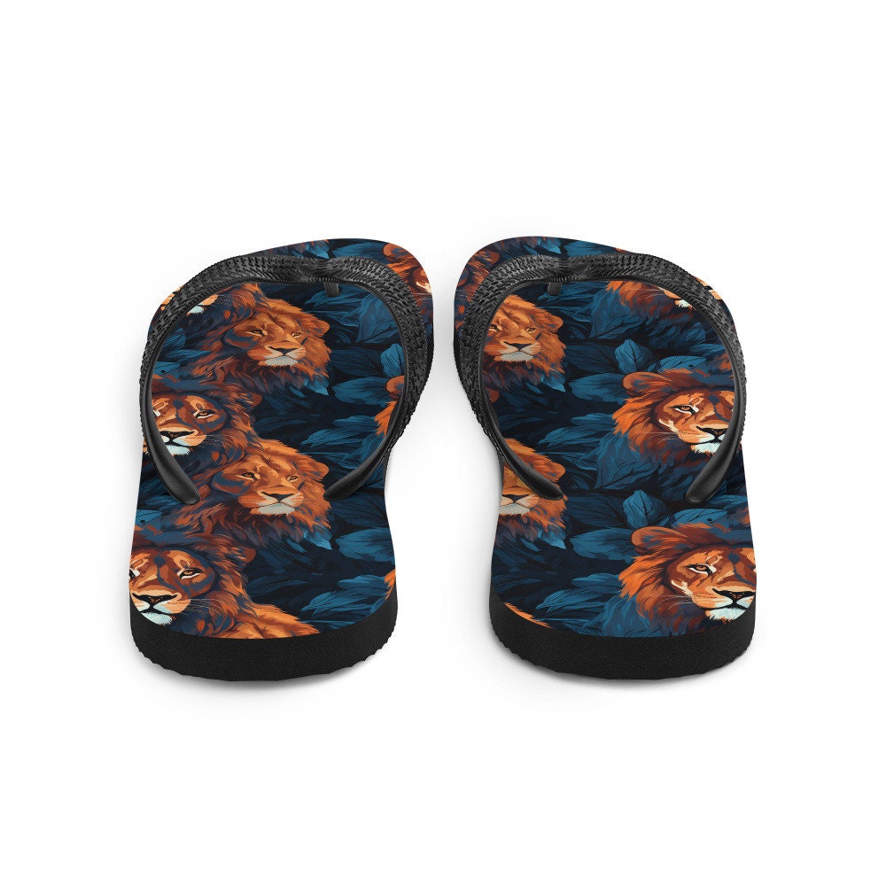 Emerald  Blossoms - Dual Lion Flip Flops