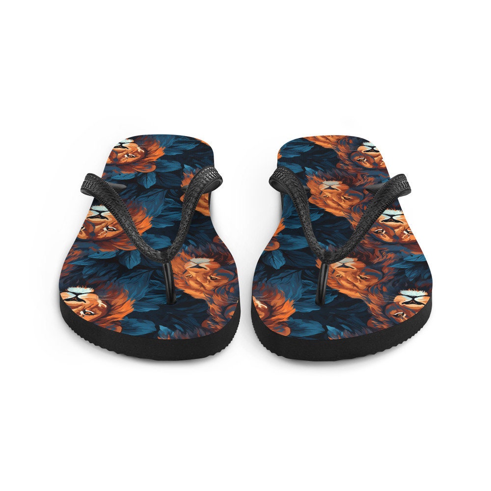 Emerald  Blossoms - Dual Lion Flip Flops