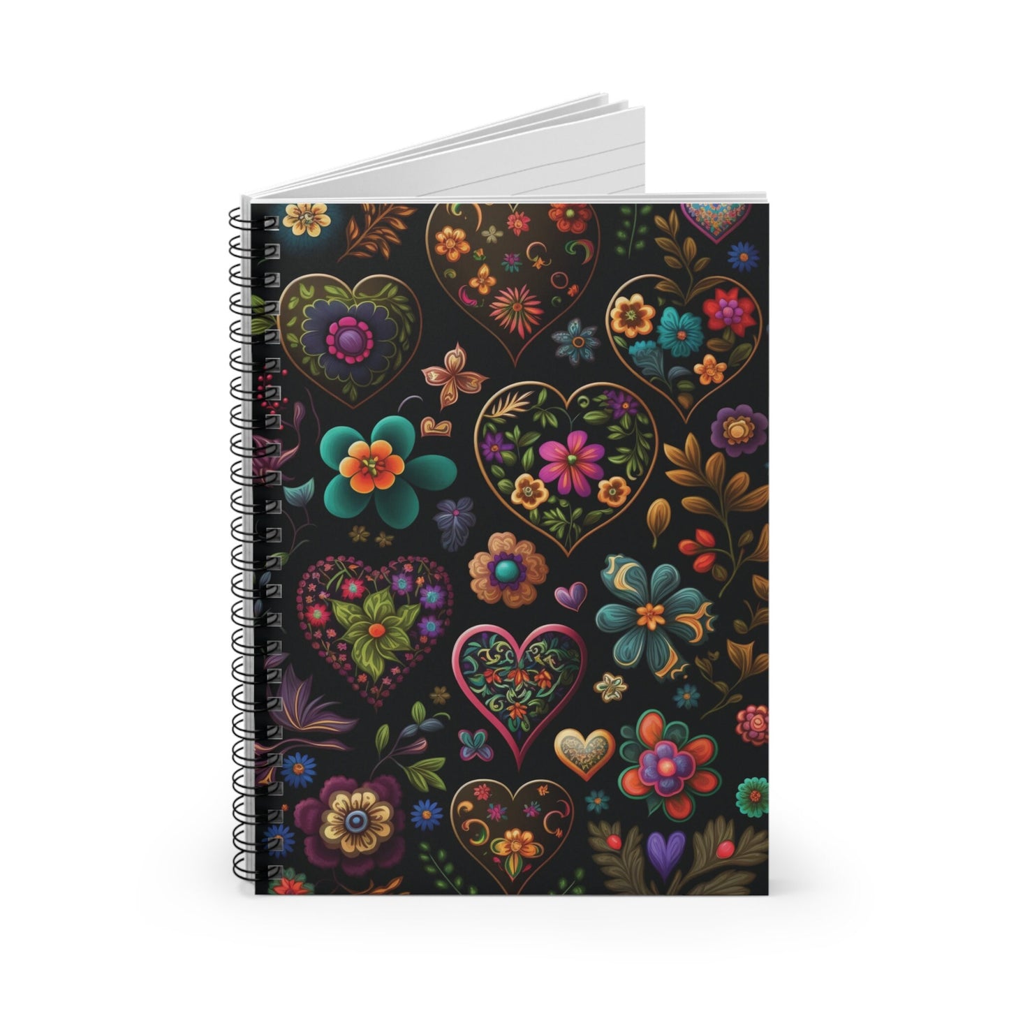 Trending Floral Heart Journal Notebook - 6x8 Ruled Line Paper - on - Perfect Gift Idea for Her - Elegant and Stylish Design