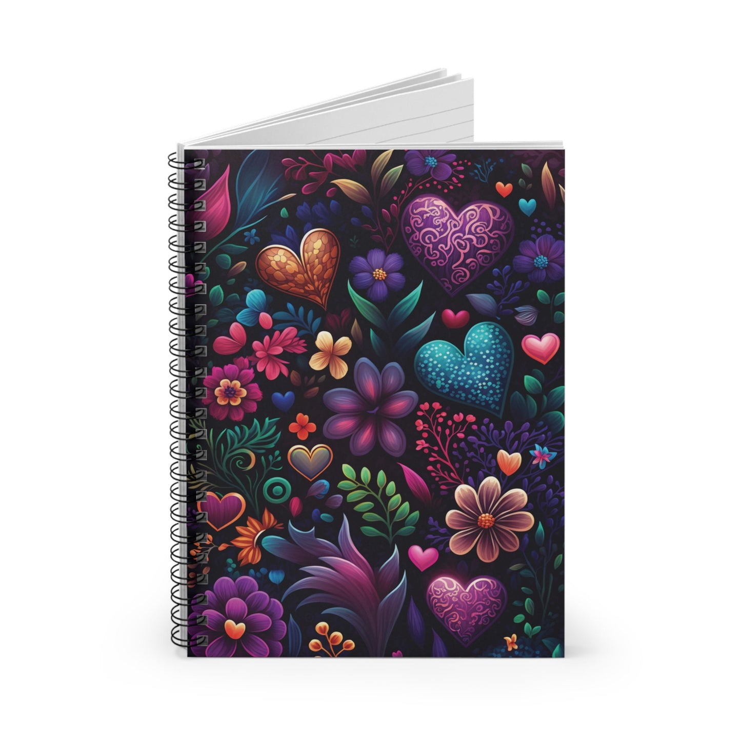 Trending Floral Heart Journal Notebook - 6x8 Ruled Line Paper - on - Perfect Gift Idea for Her - Elegant and Stylish Design