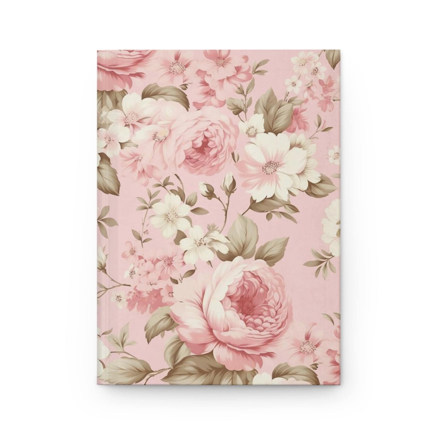 Vintage Pink Floral Flower Journal Hardcover Notebook, 5.75x8 150 Lined Pages, Item Most Popular Trending Item Boho Chic