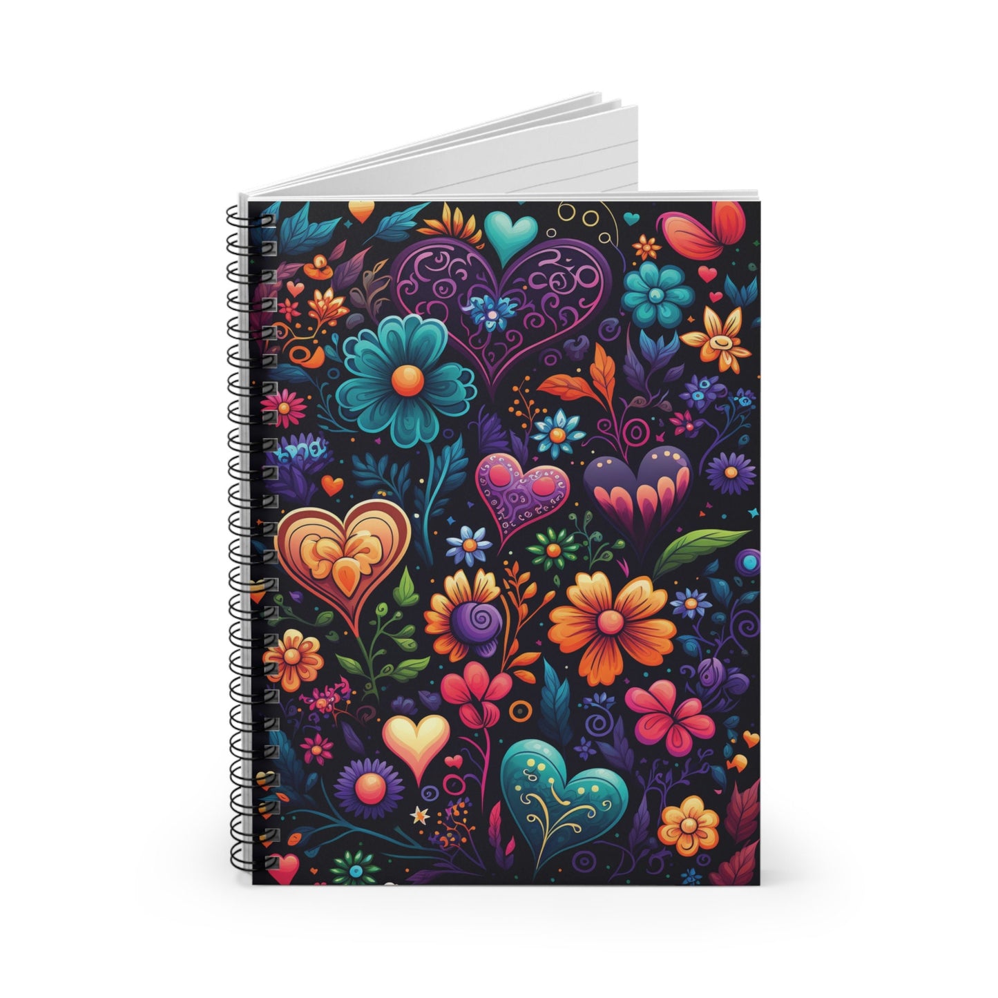 Trending Floral Heart Journal Notebook - 6x8 Ruled Line Paper - on - Perfect Gift Idea for Her - Elegant and Stylish Design