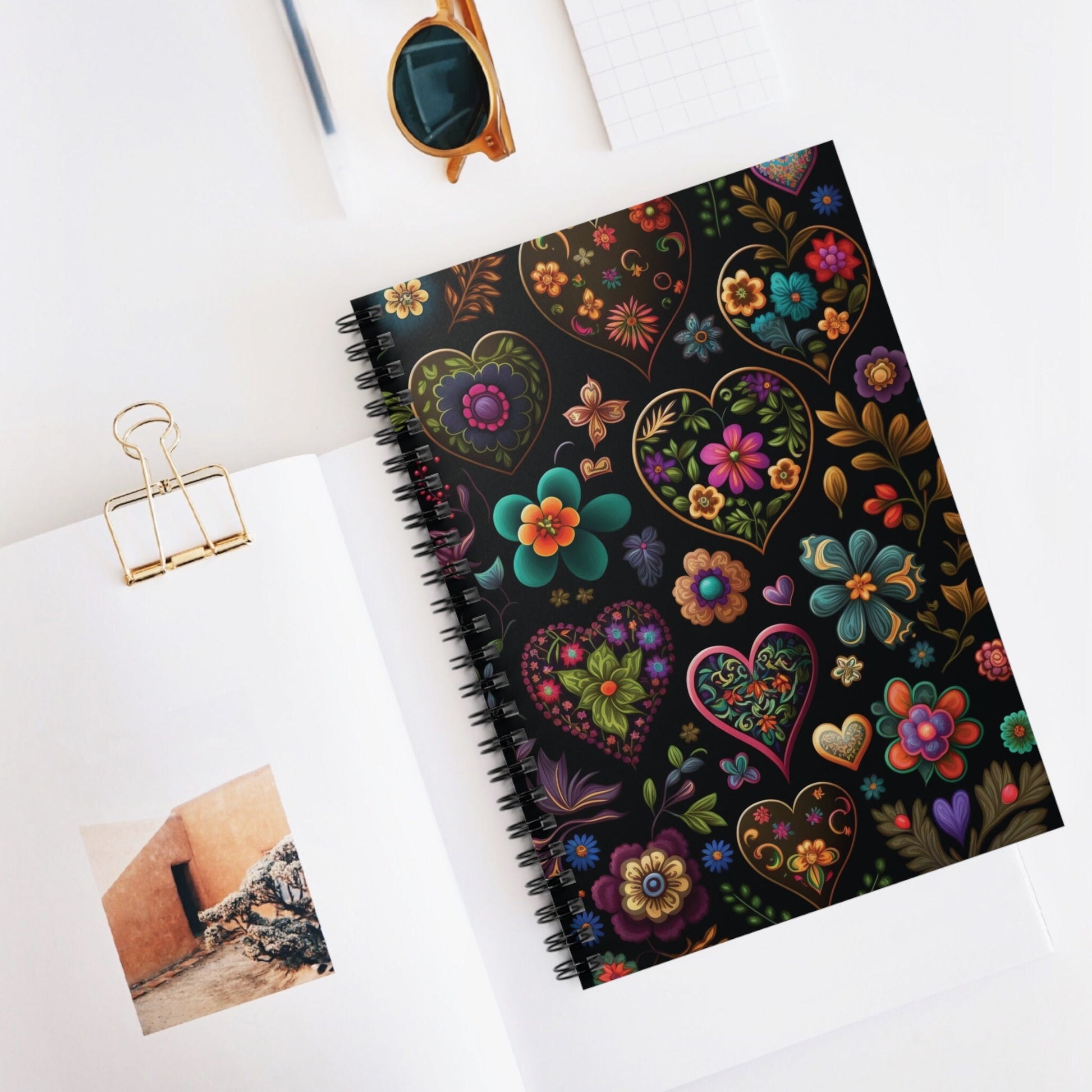 Trending Floral Heart Journal Notebook - 6x8 Ruled Line Paper - on - Perfect Gift Idea for Her - Elegant and Stylish Design