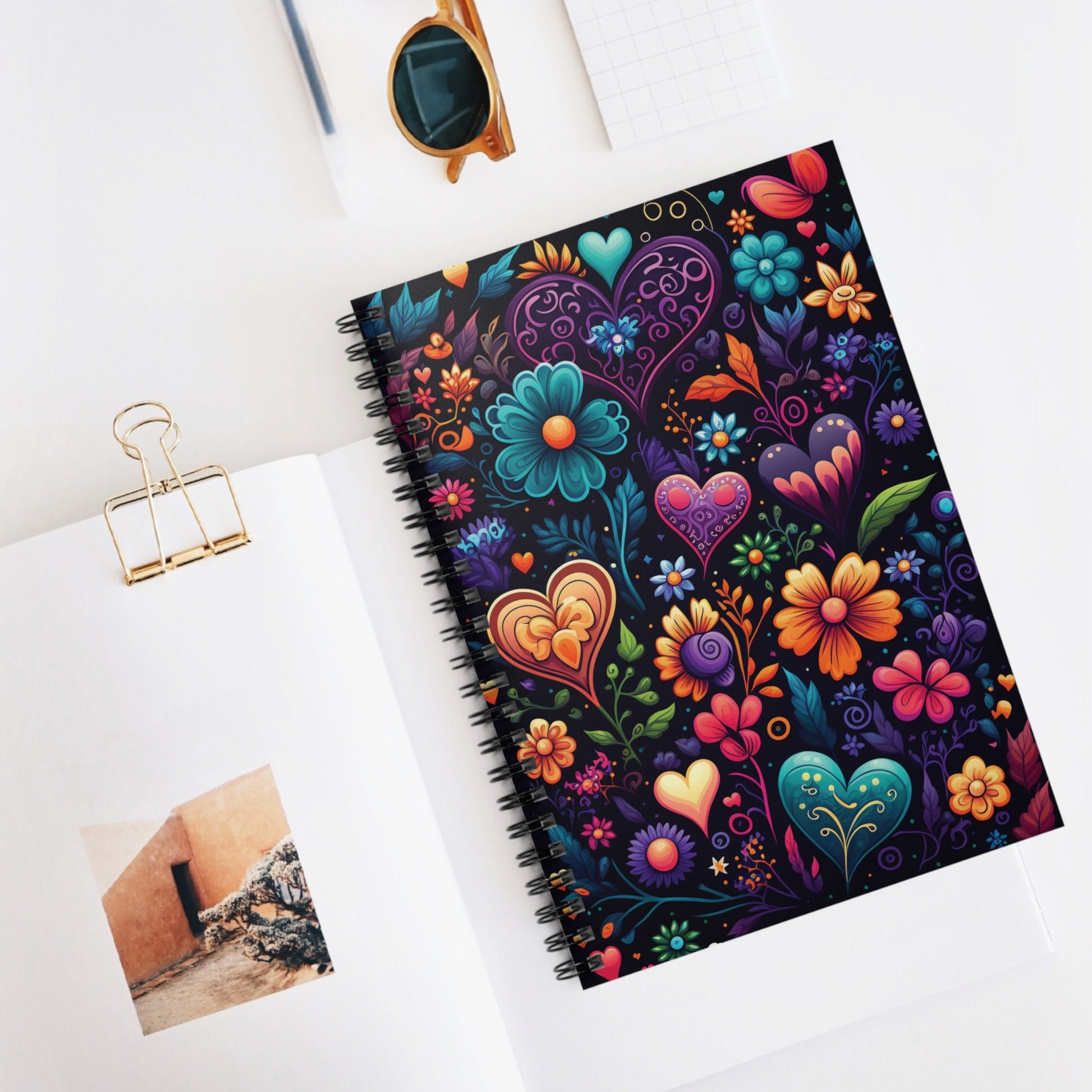 Trending Floral Heart Journal Notebook - 6x8 Ruled Line Paper - on - Perfect Gift Idea for Her - Elegant and Stylish Design