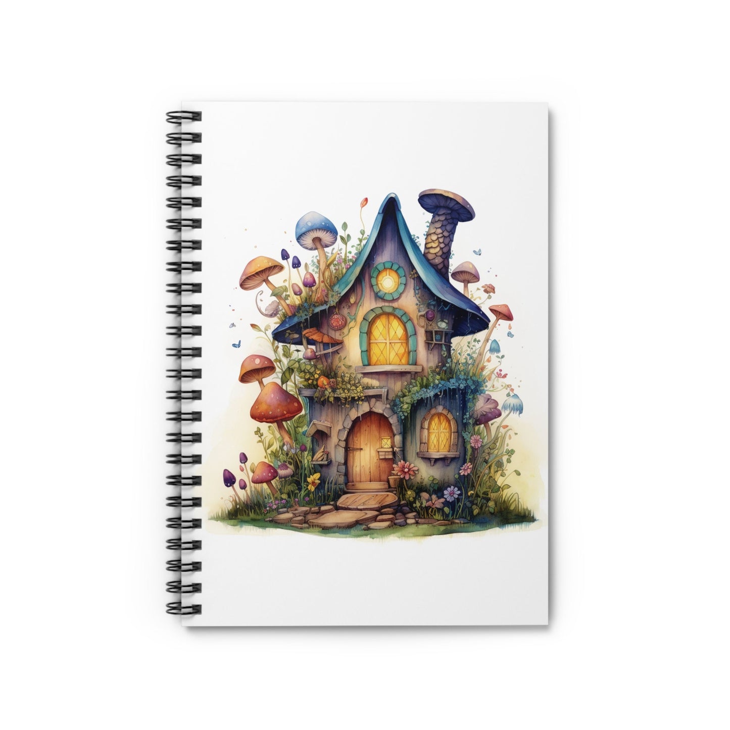 Magical Mushroom Garden Fairy House Journal Notebook 6x8 Ruled Line Paper Perfect Gift Idea Her Bestseller Stylish Design Most Popular