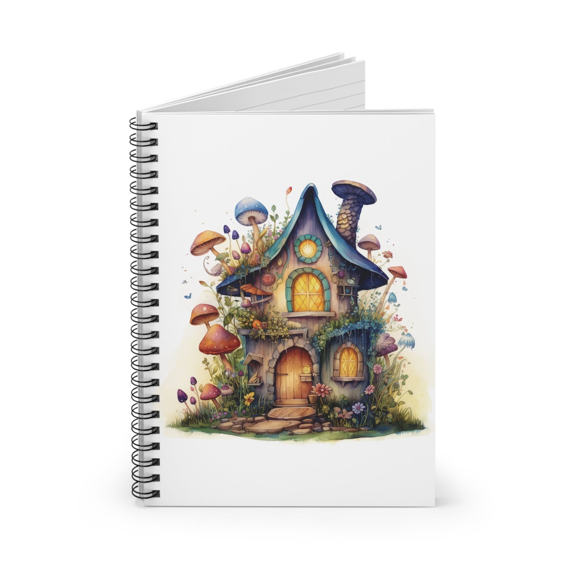 Magical Mushroom Garden Fairy House Journal Notebook 6x8 Ruled Line Paper Perfect Gift Idea Her Bestseller Stylish Design Most Popular