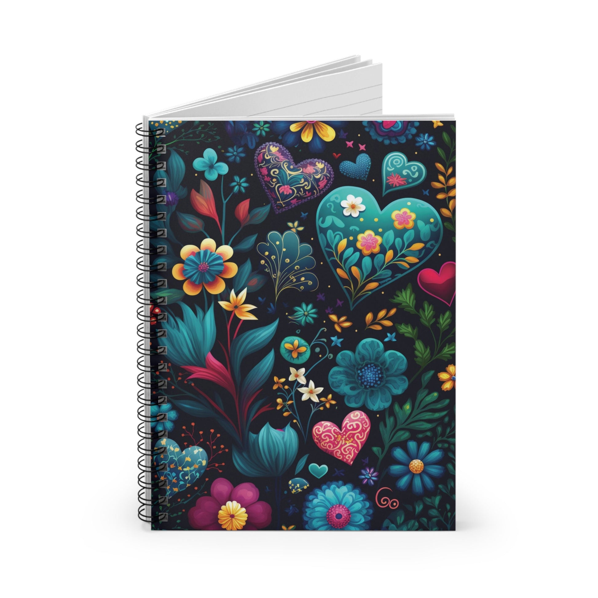 Trending Floral Heart Journal Notebook - 6x8 Ruled Line Paper - on - Perfect Gift Idea for Her - Elegant and Stylish Design