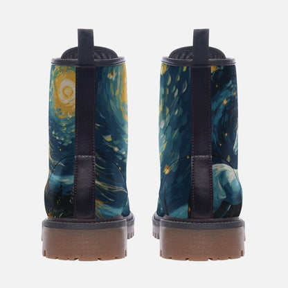 Emerald Blossoms - Starry Night Boots, Cute Horse, Van Gogh Art For Hippies