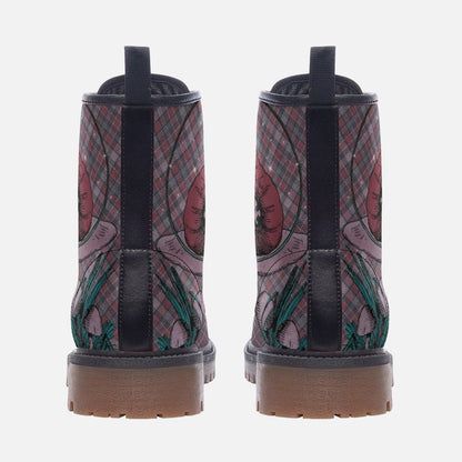 Emerald Blossoms - Alice In Wonderland Boots, Unisex Casual Vegan Leather Lightweight Boots For Hippies