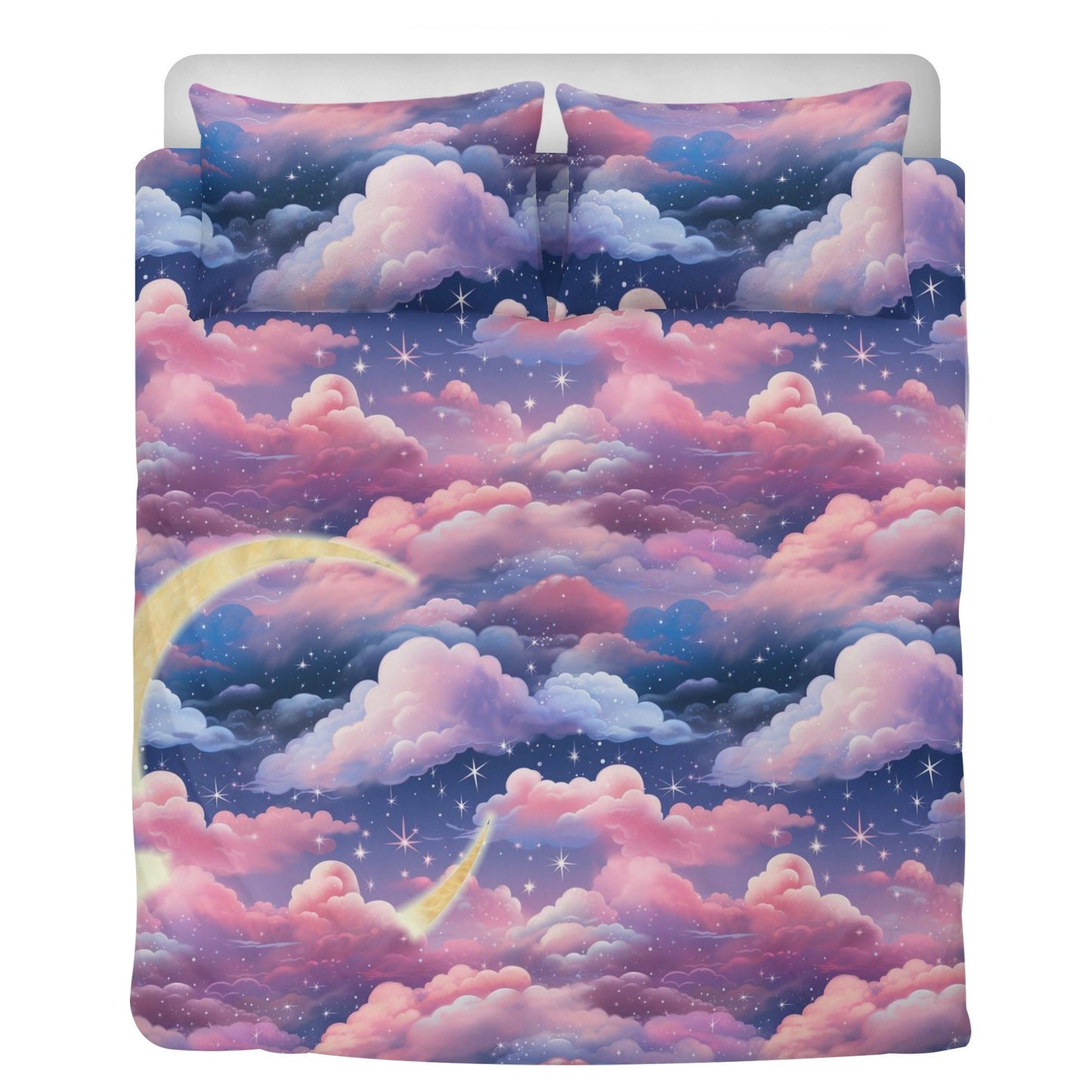 Emerald Blossoms - Whimsigoth Fantasy Pink Cloud 3 Pcs Beddings For Hippies