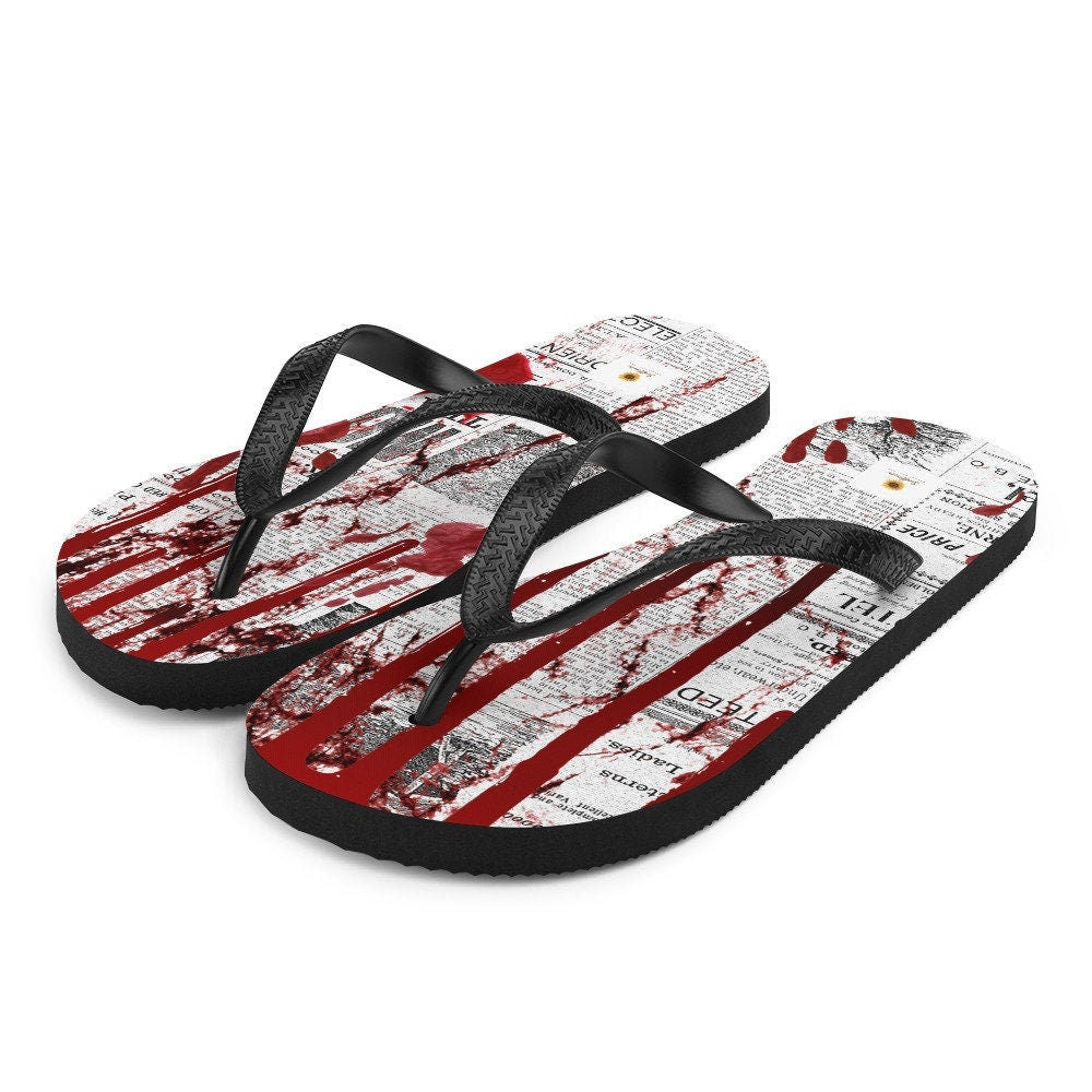 Emerald  Blossoms - Crime Scene Flip-Flops