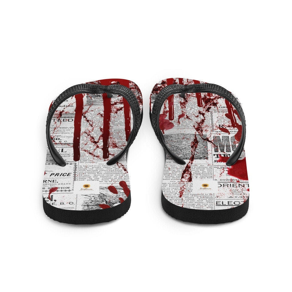 Emerald  Blossoms - Crime Scene Flip-Flops