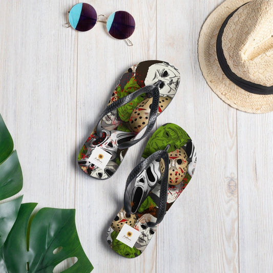 Emerald  Blossoms - Horror Movie Flip-Flops