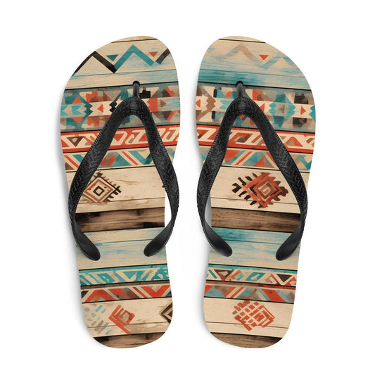 Emerald  Blossoms - Aztec Flip-Flops