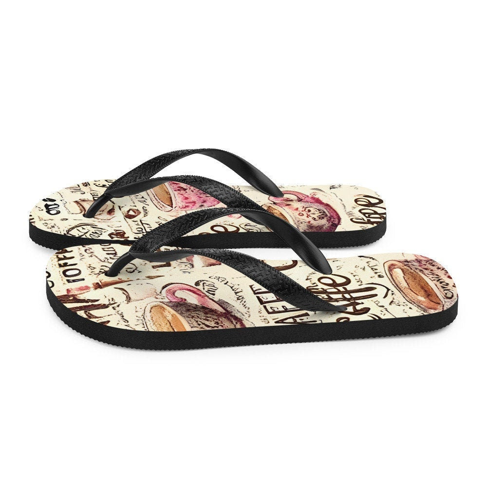 Emerald  Blossoms - Coffee Flip-Flops