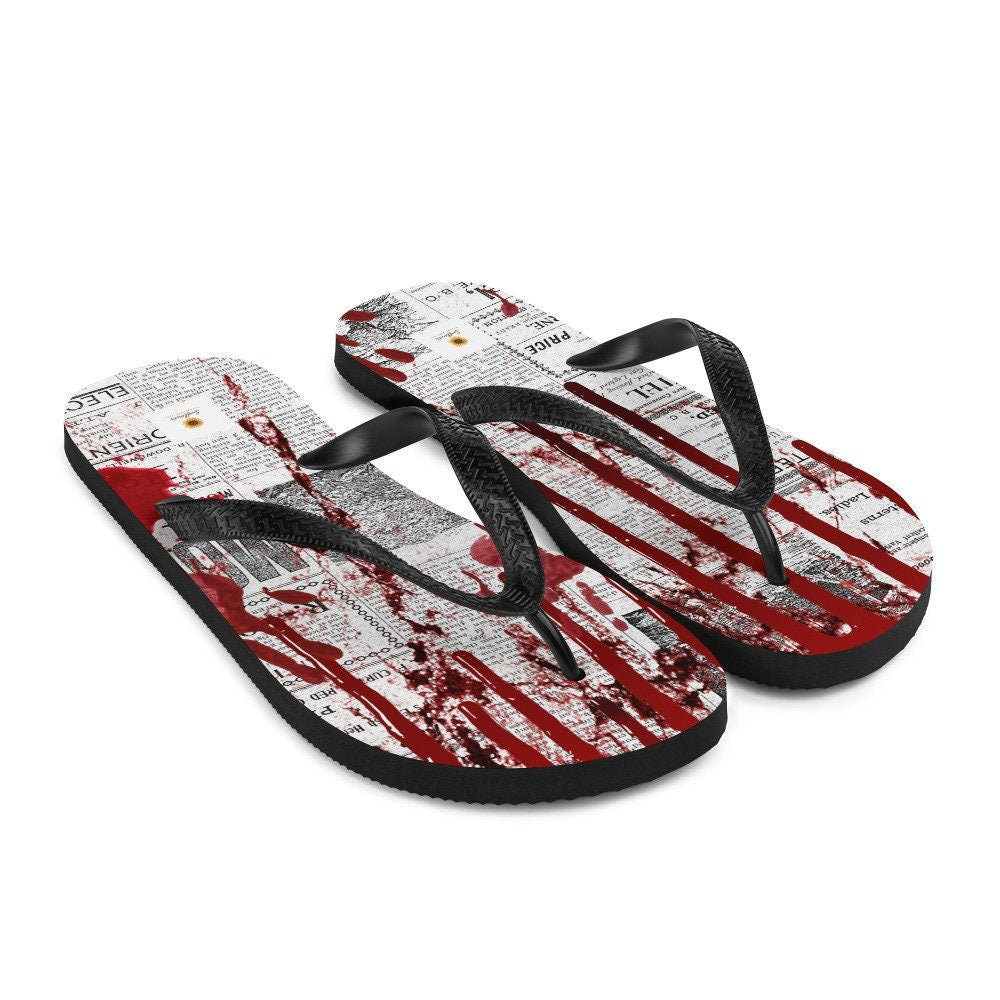 Emerald  Blossoms - Crime Scene Flip-Flops