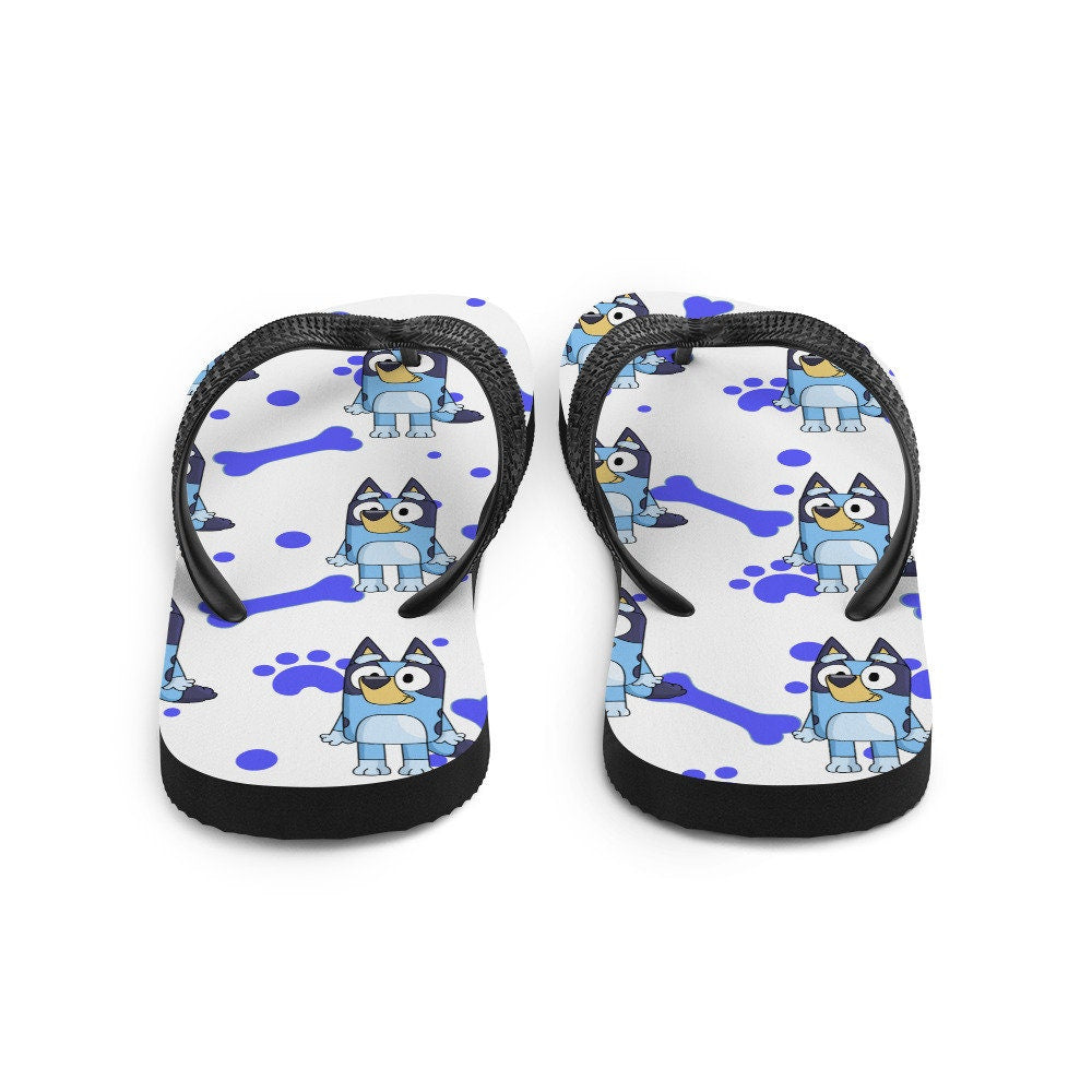 Emerald  Blossoms - Blue Dog Flip-Flops