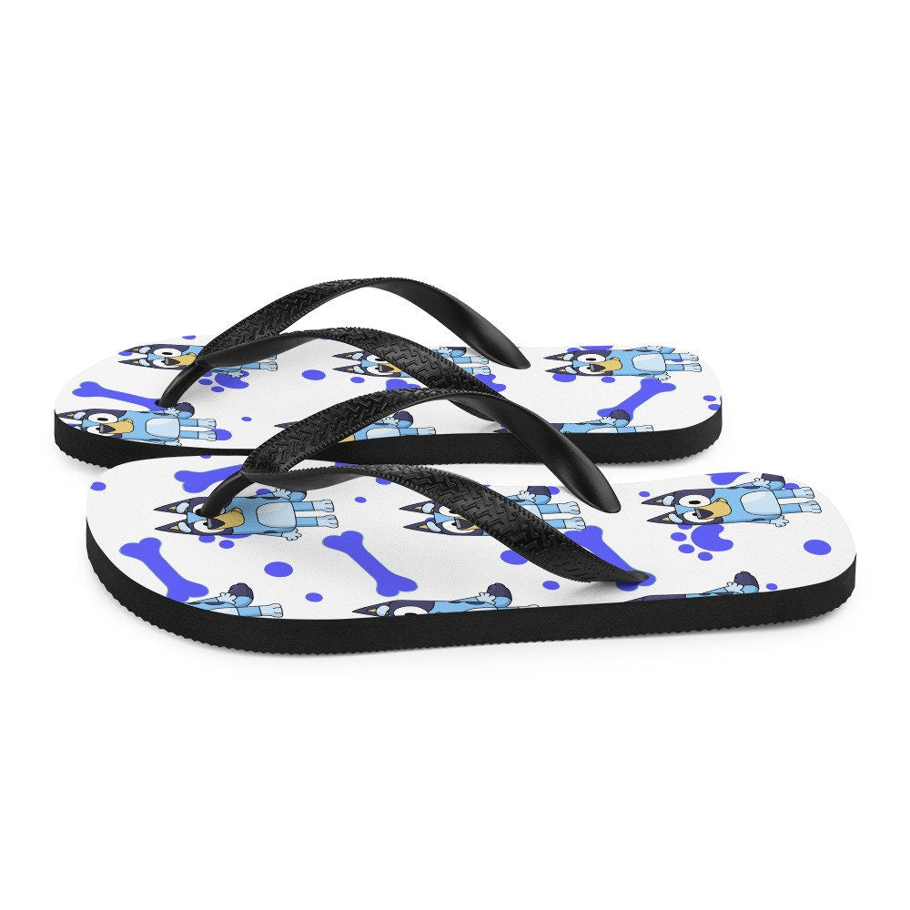 Emerald  Blossoms - Blue Dog Flip-Flops