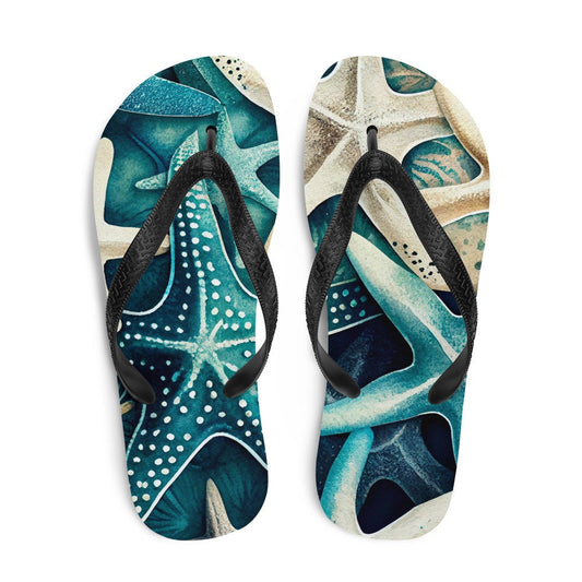 Emerald  Blossoms - Starfish Nautical Flip-Flops