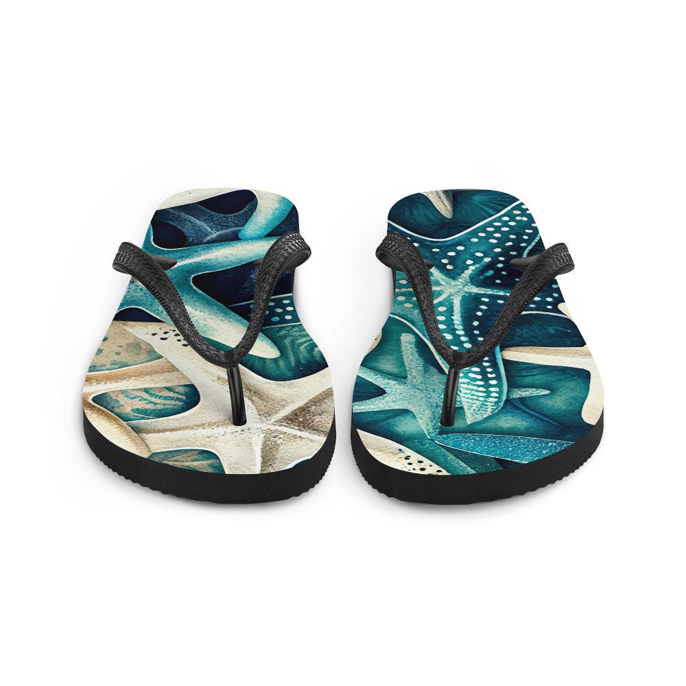 Emerald  Blossoms - Starfish Nautical Flip-Flops