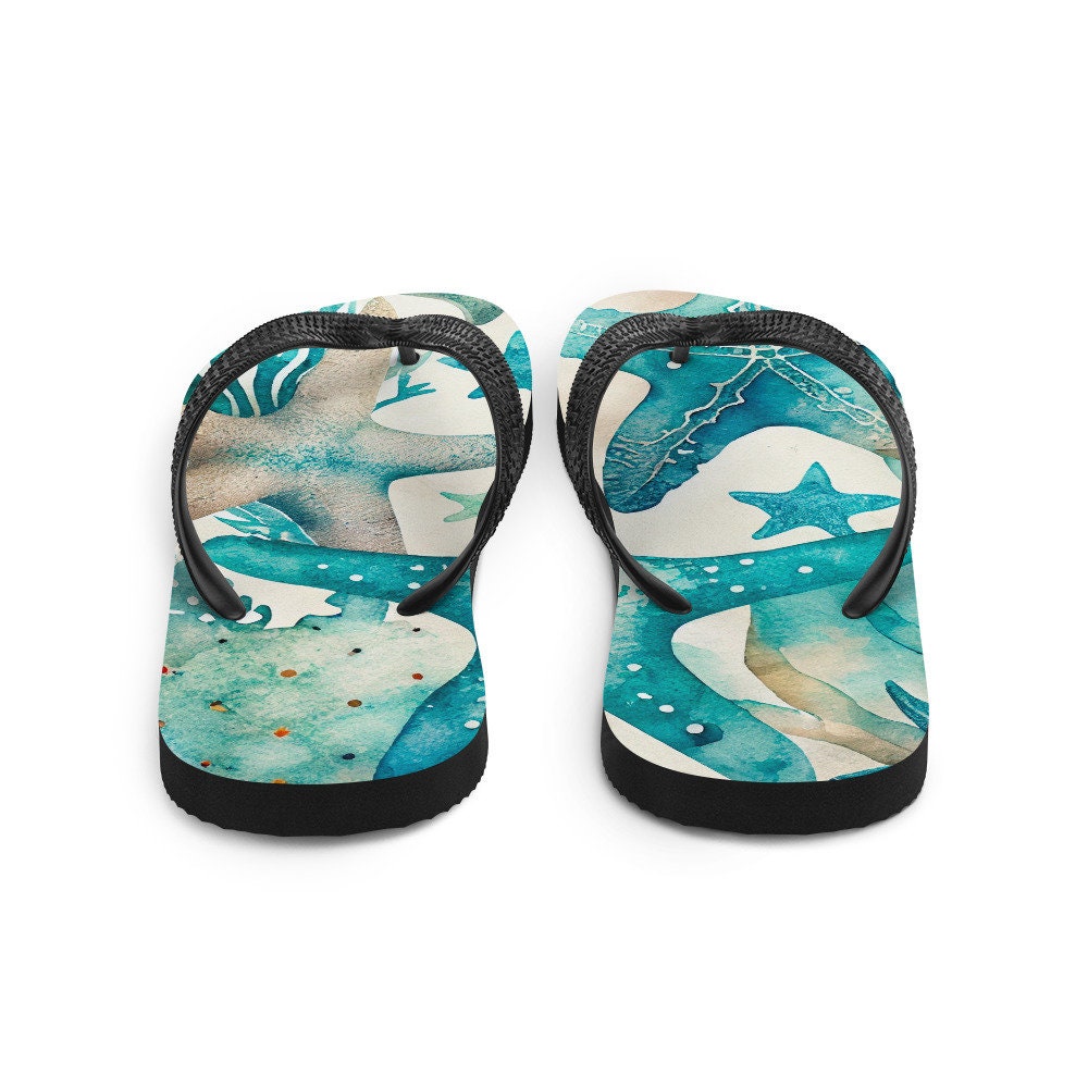 Emerald  Blossoms - Starfish Flip-Flops