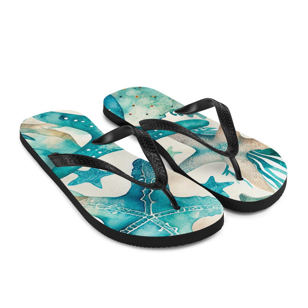 Emerald  Blossoms - Starfish Flip-Flops