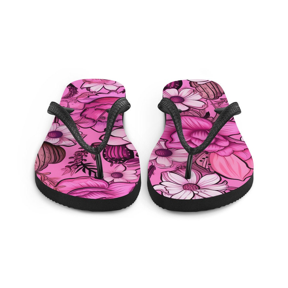 Emerald  Blossoms - Desert Pink Flip-Flops