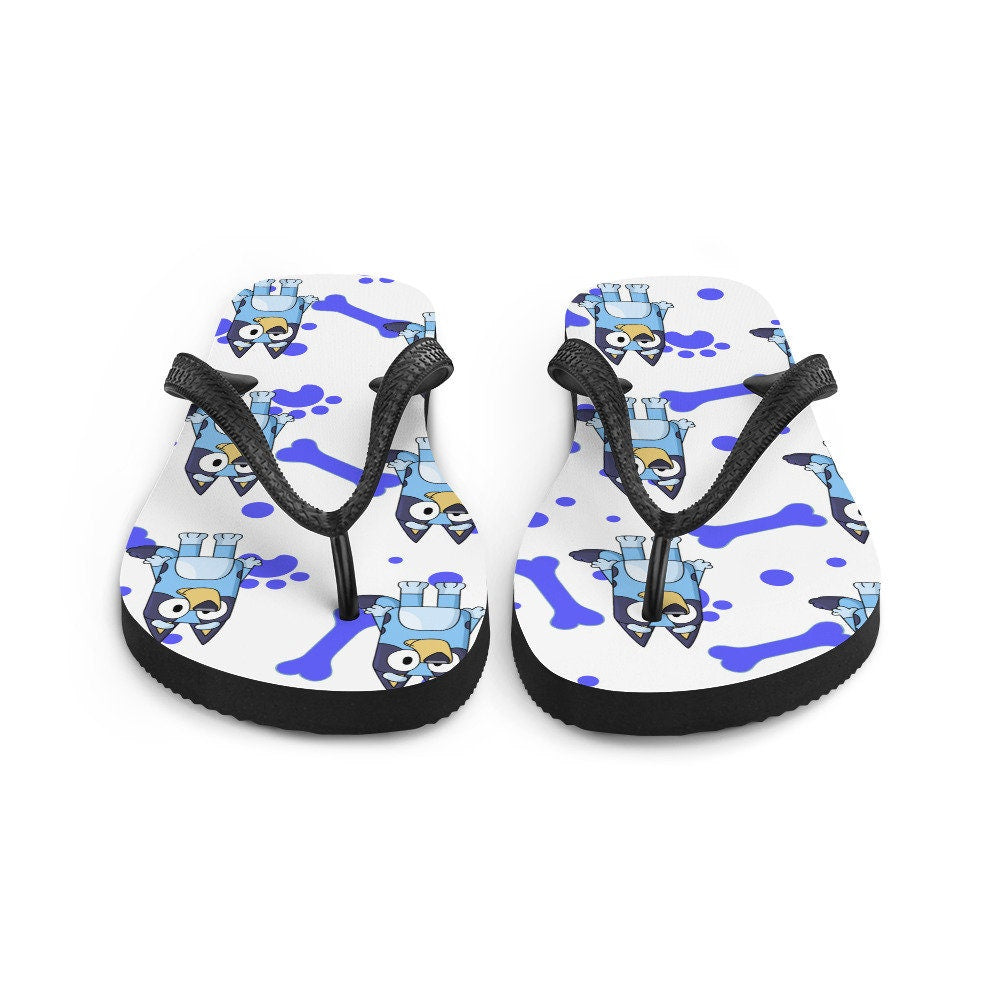 Emerald  Blossoms - Blue Dog Flip-Flops