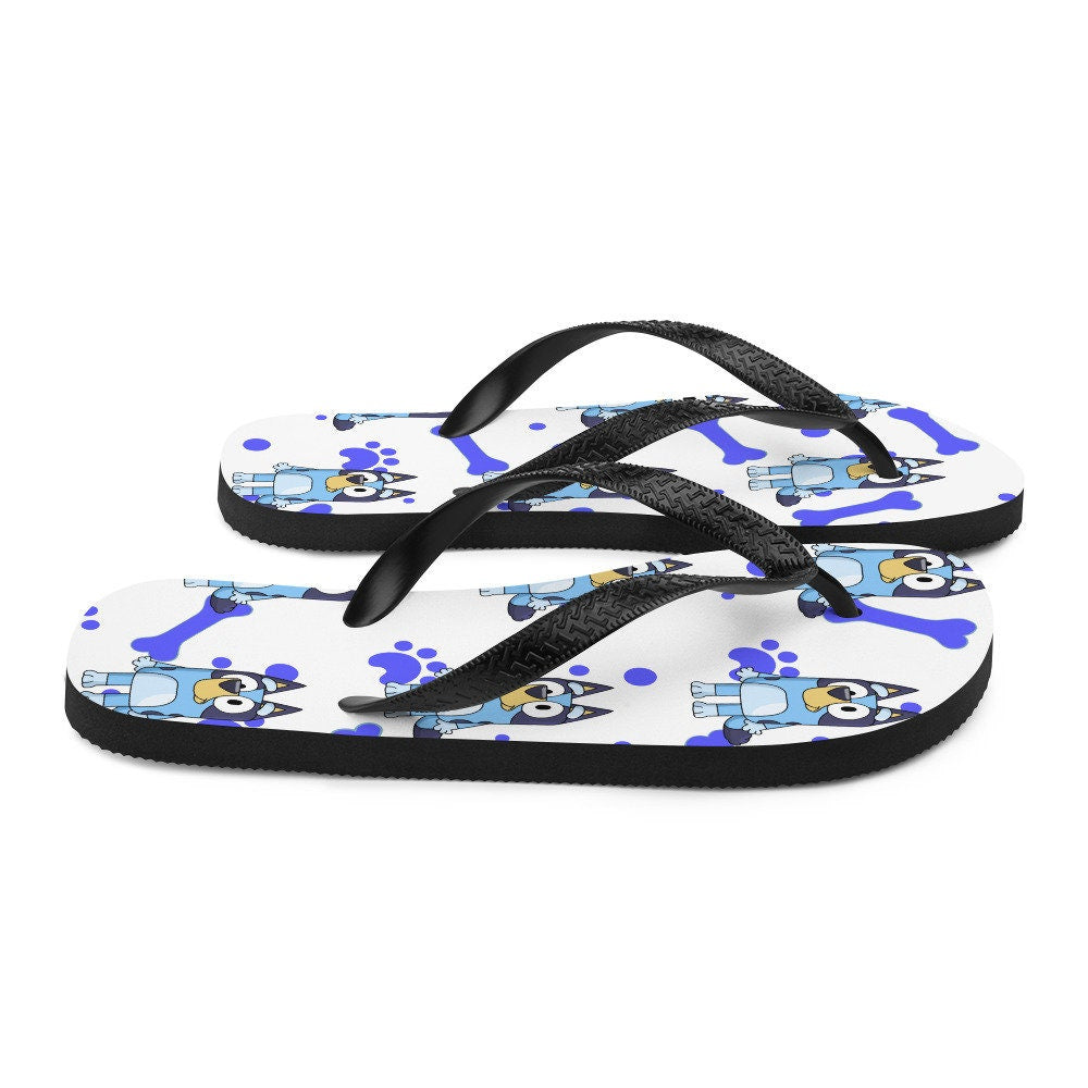 Emerald  Blossoms - Blue Dog Flip-Flops