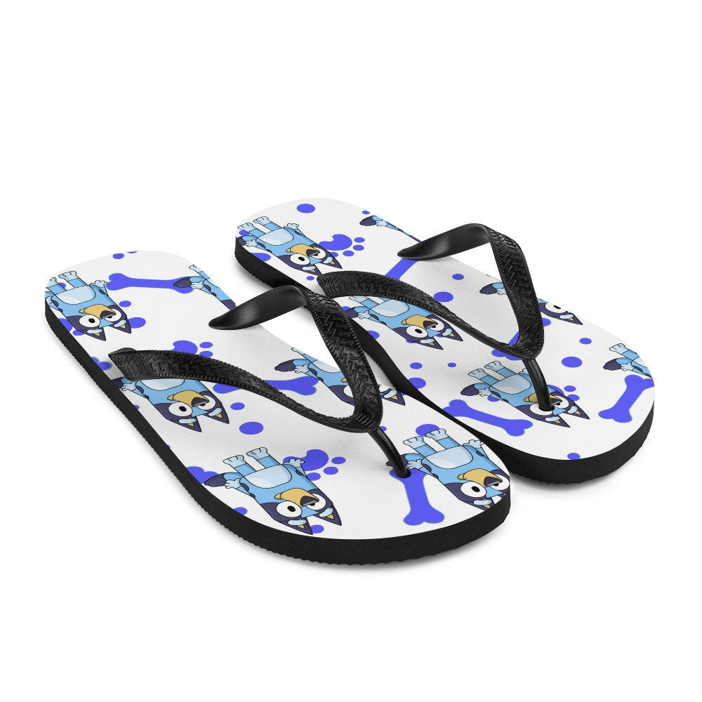 Emerald  Blossoms - Blue Dog Flip-Flops