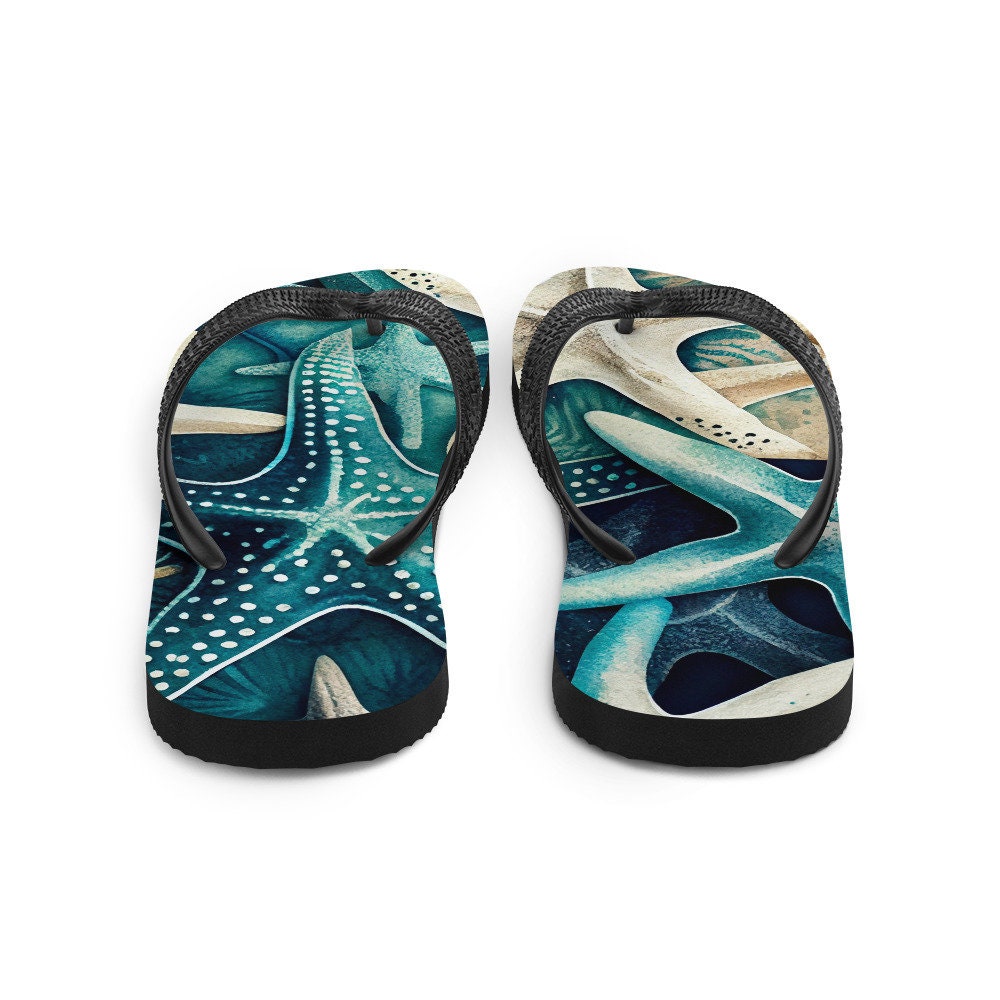 Emerald  Blossoms - Starfish Nautical Flip-Flops