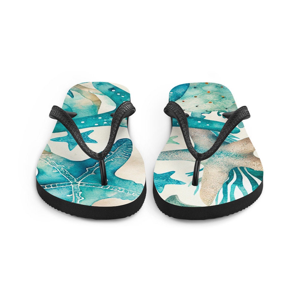 Emerald  Blossoms - Starfish Flip-Flops