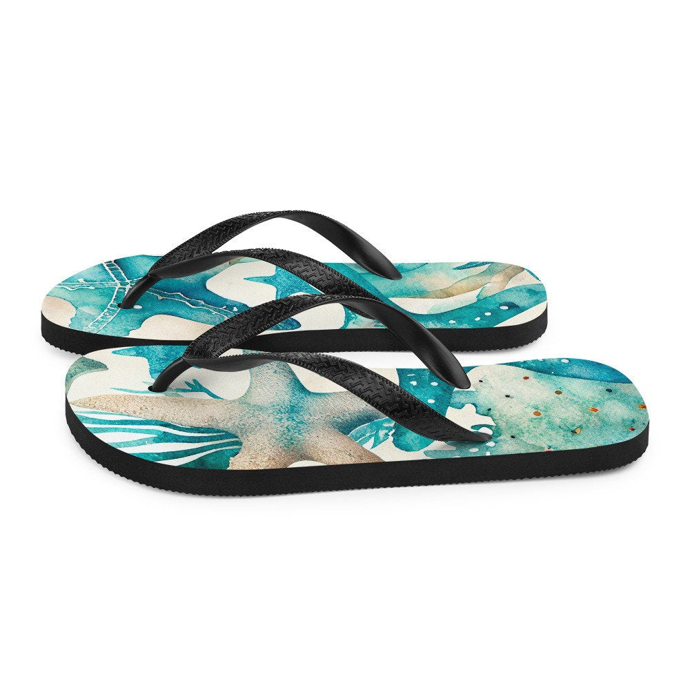 Emerald  Blossoms - Starfish Flip-Flops