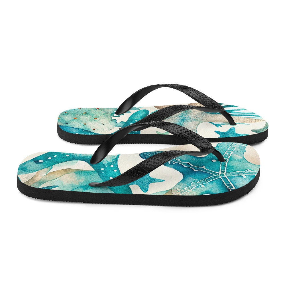 Emerald  Blossoms - Starfish Flip-Flops