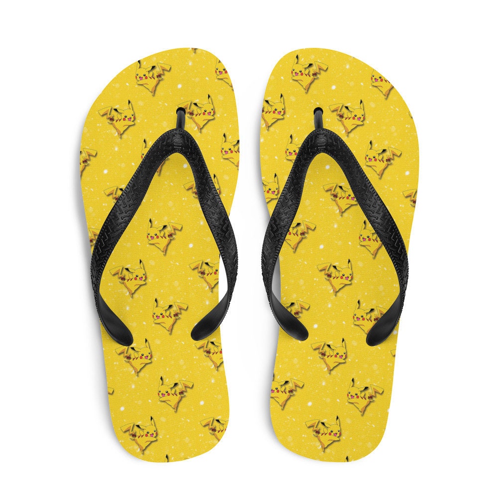 Emerald  Blossoms - Yellow Poke Card Character Flip-Flops