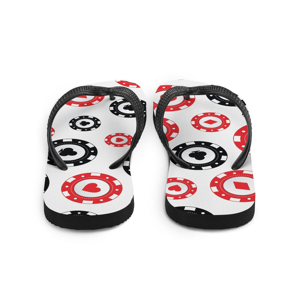 Emerald  Blossoms - Poker Chips Flip-Flops