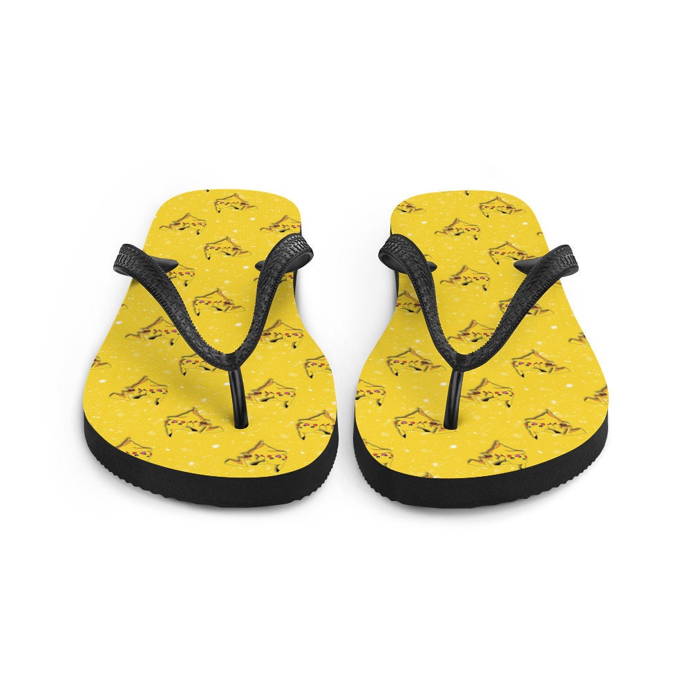 Emerald  Blossoms - Yellow Poke Card Character Flip-Flops